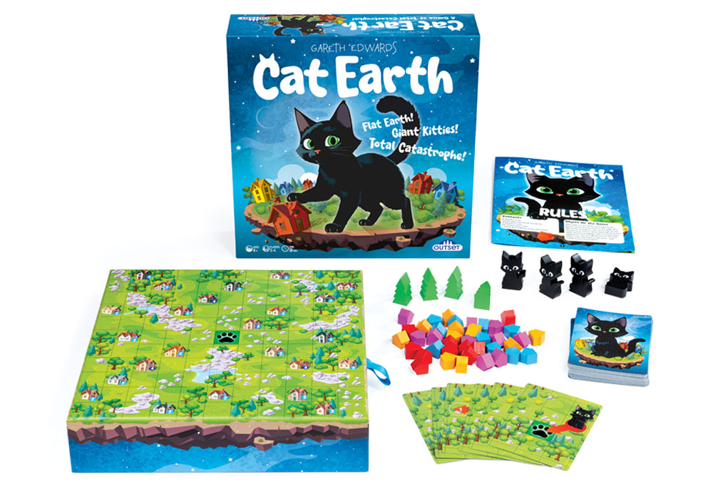 Friends laughing while playing Cat Earth